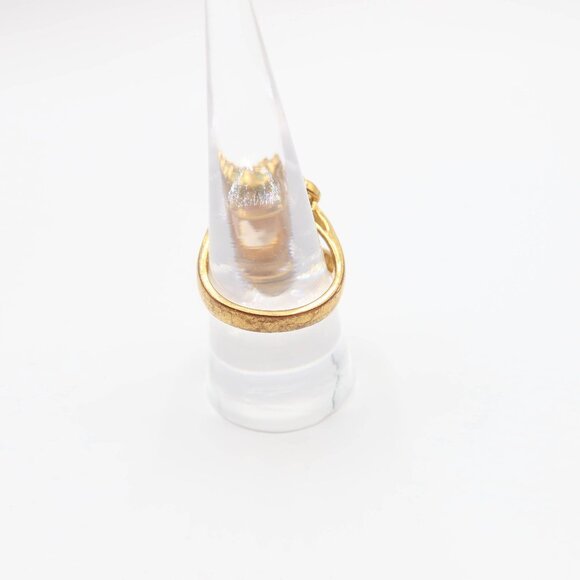 Pink Faceted Glass & Clear Rhinestone Cocktail Statement Gold Tone Ring Size 8 - Picture 5 of 6